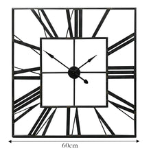 Load image into Gallery viewer, 59CM Metal Roman Numerial Square Wall Clock