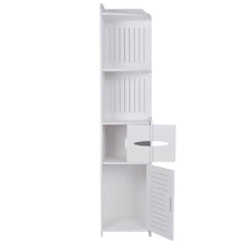 Load image into Gallery viewer, 4 Tier White Bathroom Cabinet Corner Cupboard Storage Shelf