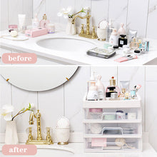 Load image into Gallery viewer, Plastic Makeup Organizer with 3 Drawers