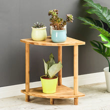 Load image into Gallery viewer, 2 Tier Corner Plant Stand Flower Pot Display Storage