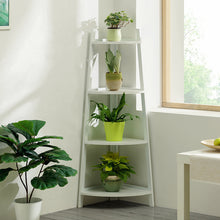 Load image into Gallery viewer, Brown Ladder Bamboo Wood Flower Plant Stand Corner Bookcase Shelf