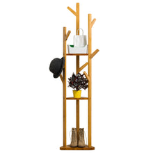 Load image into Gallery viewer, Wooden Clothes Hat Rail Rack Garment Shoe Storage Shelf