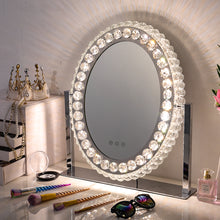 Load image into Gallery viewer, Dimmable Led Light Crystal Hollywood Makeup Mirror