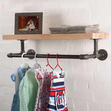 Load image into Gallery viewer, Wall Mounted Hanging Clothes Rack Bathroom Shelf