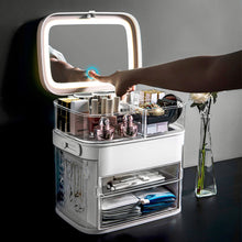 Load image into Gallery viewer, Plastic Makeup Storage Box with LED Light