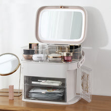 Load image into Gallery viewer, Plastic Makeup Storage Box with LED Light