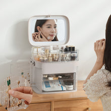 Load image into Gallery viewer, Plastic Makeup Storage Box with LED Light