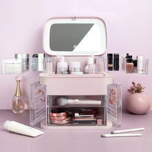 Load image into Gallery viewer, Plastic Makeup Storage Box with LED Light