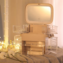 Load image into Gallery viewer, Plastic Makeup Storage Box with LED Light