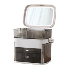 Load image into Gallery viewer, Plastic Makeup Storage Box with LED Light