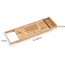 Load image into Gallery viewer, Bamboo Wooden Bath Tub Rack Bathroom Shelf Tray Storage Shelf