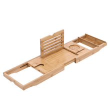 Load image into Gallery viewer, Bamboo Wooden Bath Tub Rack Bathroom Shelf Tray Storage Shelf