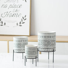 Load image into Gallery viewer, Ceramic Plant Decor Vase Stand + Iron Rack Garden Home Flower Pot Holder