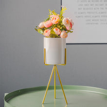 Load image into Gallery viewer, Geometric Plant Stand Metal and Ceramic Indoor Flower Pot Rack