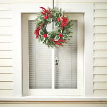 Load image into Gallery viewer, 35cm LED Christmas Wreath Artificial Pine, Pine Cone & Berry Xmas Garland