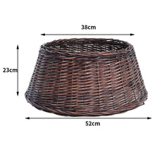 Load image into Gallery viewer, Livingandhome Wicker Christmas Tree Collar Skirt Rattan Xmas Tree Basket Ring Base, SW0310