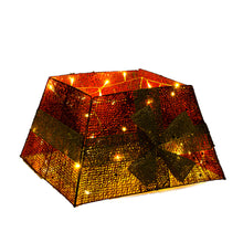 Load image into Gallery viewer, Livingandhome Square Christmas Tree Collar Basket Decor with Bow Tie, SW0340