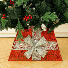 Load image into Gallery viewer, Livingandhome Square Christmas Tree Collar Basket Decor with Bow Tie, SW0340