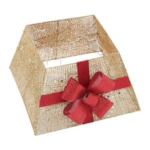 Load image into Gallery viewer, Livingandhome Square Christmas Tree Collar Basket Decor with Bow Tie, SW0341