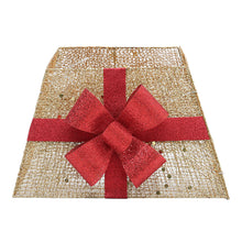 Load image into Gallery viewer, Livingandhome Square Christmas Tree Collar Basket Decor with Bow Tie, SW0341