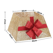 Load image into Gallery viewer, Livingandhome Square Christmas Tree Collar Basket Decor with Bow Tie, SW0341