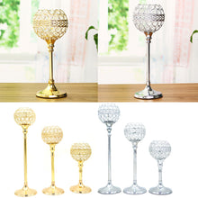 Load image into Gallery viewer, Crystal Glass Tea Light Holder Candle Stand Centerpieces Christmas Wedding Party