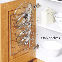 Load image into Gallery viewer, Kitchen Wall Hanging Pot Cover Rack 5-Layer Pot Lid Storage Rack Metal
