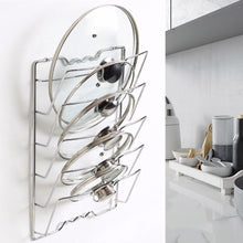 Load image into Gallery viewer, Kitchen Wall Hanging Pot Cover Rack 5-Layer Pot Lid Storage Rack Metal