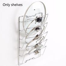 Load image into Gallery viewer, Kitchen Wall Hanging Pot Cover Rack 5-Layer Pot Lid Storage Rack Metal