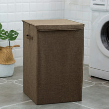 Load image into Gallery viewer, Linen Laundry Basket Hamper Organizer with Lid 50L Storage Capacity