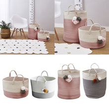 Load image into Gallery viewer, Woven Basket Baby Kids Toys Storage Clothes Hamper Laundry Bin Bucket