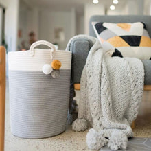 Load image into Gallery viewer, Woven Basket Baby Kids Toys Storage Clothes Hamper Laundry Bin Bucket