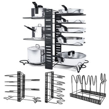 Load image into Gallery viewer, Kitchen Cabinet Cupboard Storage Organiser Pan Stand Saucepan Pot Rack Holder
