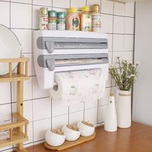Load image into Gallery viewer, Wall Mount Cling Film Foil Roll Holder Dispenser Kitchen Towel Tissue Rack