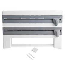 Load image into Gallery viewer, Wall Mount Cling Film Foil Roll Holder Dispenser Kitchen Towel Tissue Rack