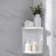 Load image into Gallery viewer, Shower Rack Corner Shelf Plastic Bathroom Corner Shelves White Bathroom Organiser