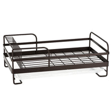 Load image into Gallery viewer, Metal Wire Dish Drainer Plates Storage Rack Utensil Drying Holder with Drip Tray