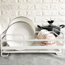 Load image into Gallery viewer, Metal Wire Dish Drainer Plates Storage Rack Utensil Drying Holder with Drip Tray