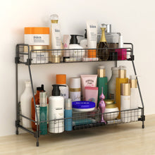 Load image into Gallery viewer, 2 Tier Bathroom Kitchen Bedroom Countertop Shelf Corner Storage Rack Organizer