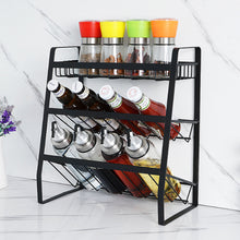 Load image into Gallery viewer, Kitchen Metal 3 Tier Spice Herb Rack Jar Holder Free Standing Organiser Storage