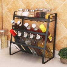 Load image into Gallery viewer, Kitchen Metal 3 Tier Spice Herb Rack Jar Holder Free Standing Organiser Storage