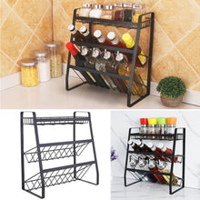 Load image into Gallery viewer, Kitchen Metal 3 Tier Spice Herb Rack Jar Holder Free Standing Organiser Storage