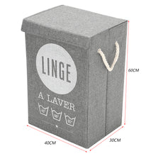 Load image into Gallery viewer, Line Fabric Laundry Basket Hamper Dirty Clothes Storage Box Organizer with Lids