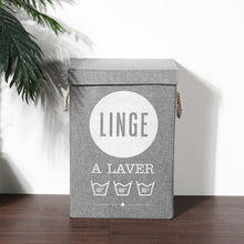 Load image into Gallery viewer, Line Fabric Laundry Basket Hamper Dirty Clothes Storage Box Organizer with Lids