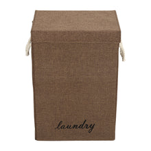 Load image into Gallery viewer, Line Fabric Laundry Basket Hamper Dirty Clothes Storage Box Organizer with Lids
