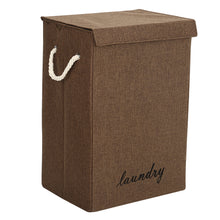 Load image into Gallery viewer, Line Fabric Laundry Basket Hamper Dirty Clothes Storage Box Organizer with Lids