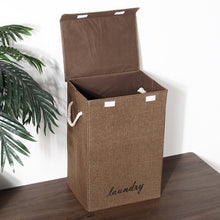 Load image into Gallery viewer, Line Fabric Laundry Basket Hamper Dirty Clothes Storage Box Organizer with Lids
