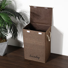 Load image into Gallery viewer, Line Fabric Laundry Basket Hamper Dirty Clothes Storage Box Organizer with Lids