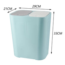 Load image into Gallery viewer, 12 Liter Trash Can Dustbin Push-Button Dual Compartment Waste Bin Kitchen