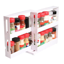 Load image into Gallery viewer, 2 tiers Rotating Spice Herb Rack Holder Kitchen Jar Pull-Out Organiser Storage